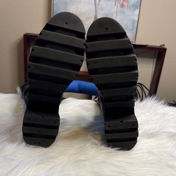 Shoe Dazzle Black Lace Up Boots - Picture 3 of 4